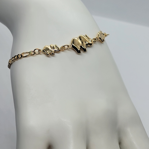 Brand New Brazilian 18k Gold Filled Elephants Bracelet - Picture 1 of 3